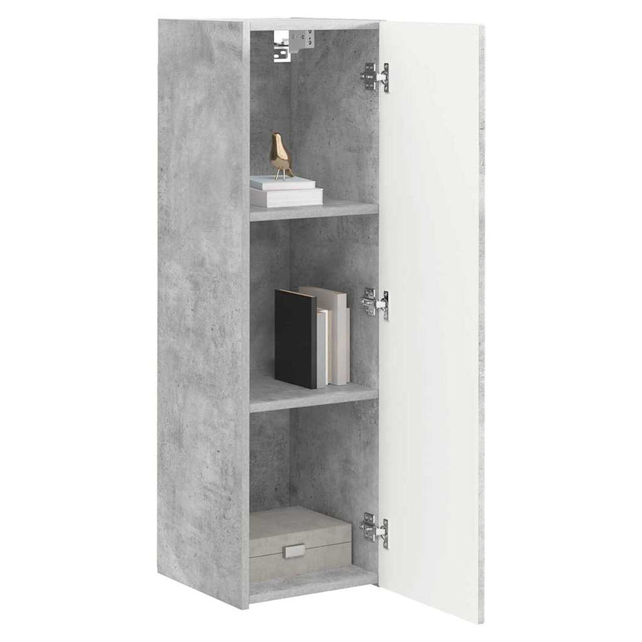 TV Wandkast Wandgemonteerd Beton 30 x 31 x 100 cm Bewerkt hout