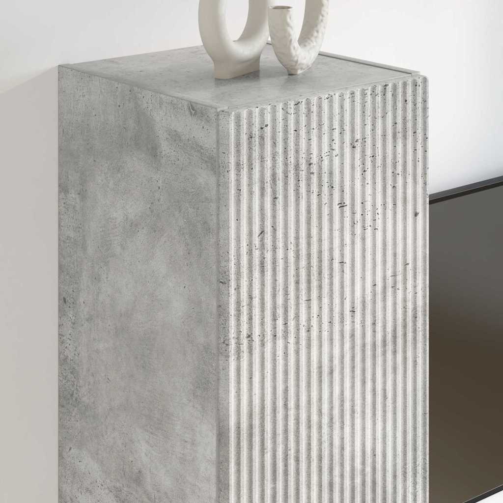 TV Wandkast 2 pcs Beton 30 x 31 x 100 cm Bewerkt hout