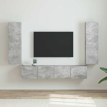 TV Wandkast 2 pcs Beton 30 x 31 x 100 cm Bewerkt hout