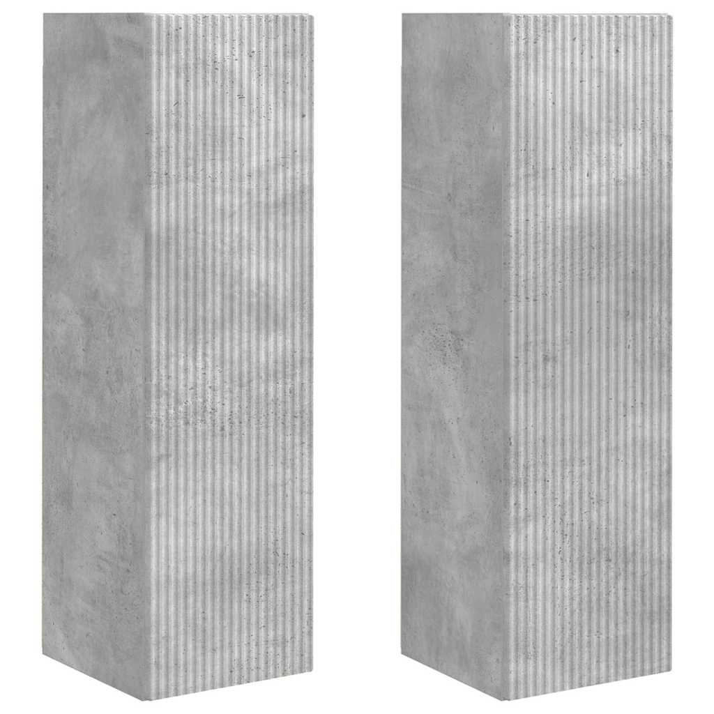 TV Wandkast 2 pcs Beton 30 x 31 x 100 cm Bewerkt hout
