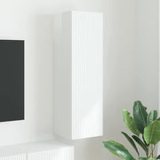 TV wandkast 30x31x100 cm glanzend wit bewerkt hout