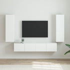 TV Wall Cabinet 2 pcs High Gloss White 30 x 31 x 100 cm Engineered wood