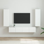 TV wandkast 2 stuks 30x31x100 cm glanzend wit bewerkt hout