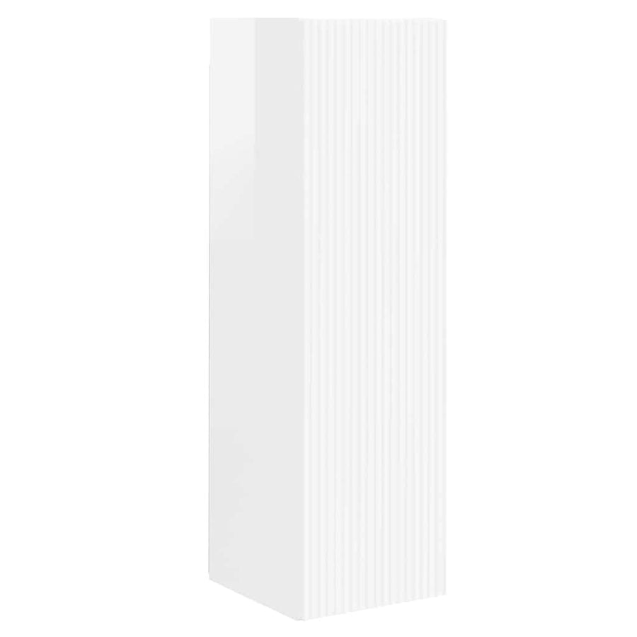 TV Wandkast 2 pcs Glanzend Wit 30 x 31 x 100 cm Bewerkt hout