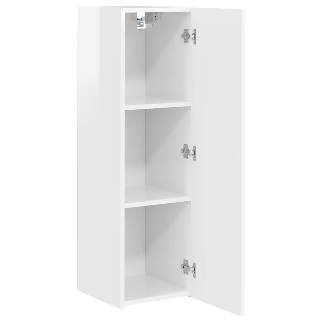 TV Wandkast 2 pcs Glanzend Wit 30 x 31 x 100 cm Bewerkt hout