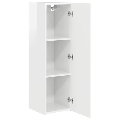 TV Wandkast 2 pcs Glanzend Wit 30 x 31 x 100 cm Bewerkt hout