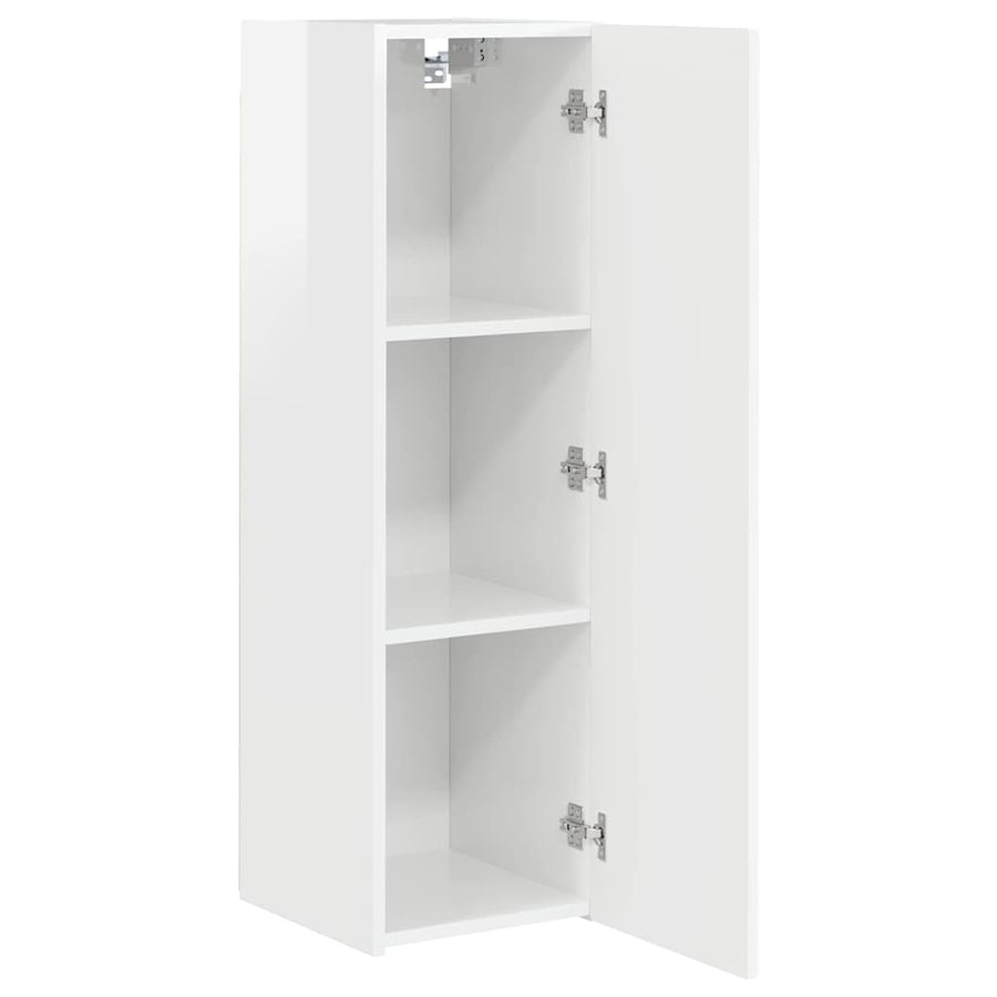 TV Wandkast 2 pcs Glanzend Wit 30 x 31 x 100 cm Bewerkt hout