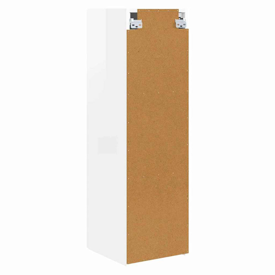 TV Wandkast 2 pcs Glanzend Wit 30 x 31 x 100 cm Bewerkt hout