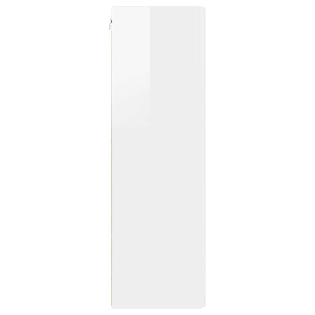 TV Wandkast 2 pcs Glanzend Wit 30 x 31 x 100 cm Bewerkt hout