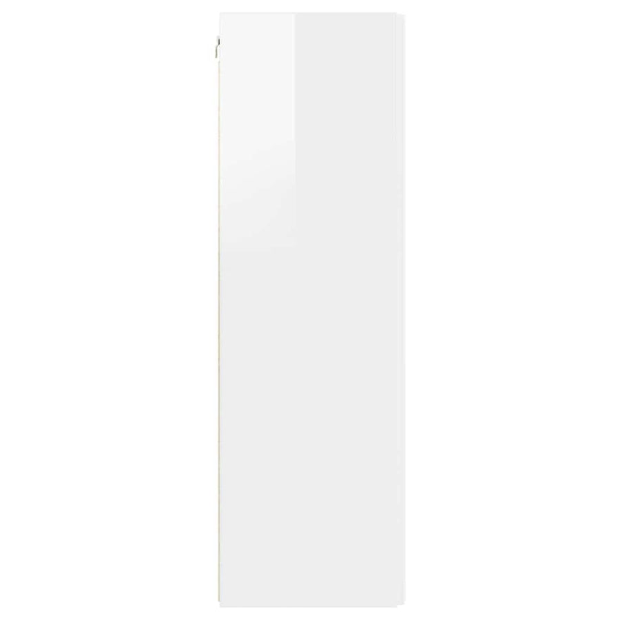 TV Wandkast 2 pcs Glanzend Wit 30 x 31 x 100 cm Bewerkt hout