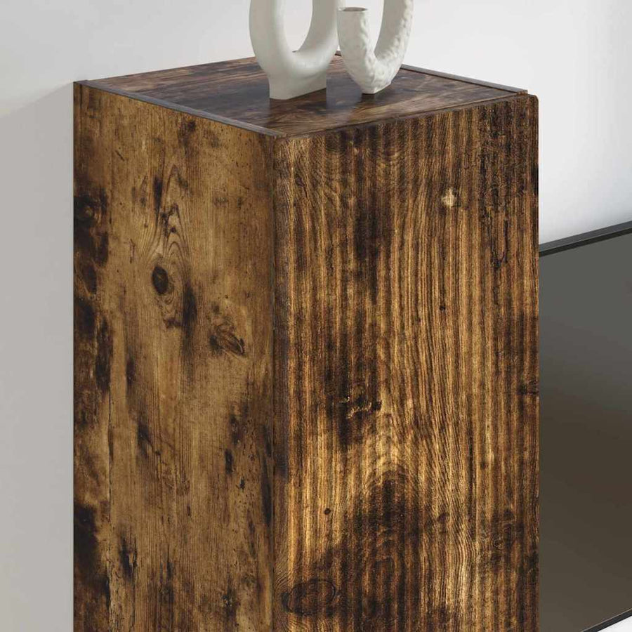 TV Wandkast Gerookt eiken 30 x 31 x 100 cm Bewerkt hout