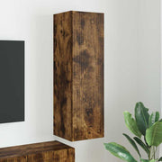 Tv wandkast 100x30x31 cm gerookt eiken bewerkt hout