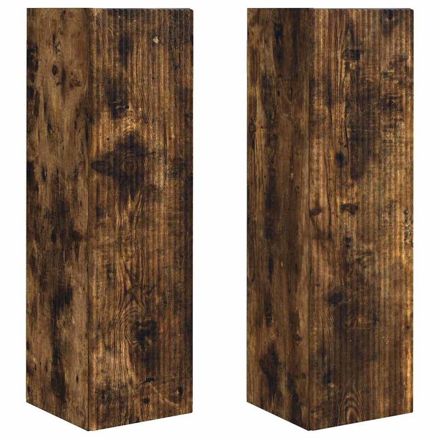 TV Wandkast 2 pcs Gerookt eiken 30 x 31 x 100 cm Bewerkt hout