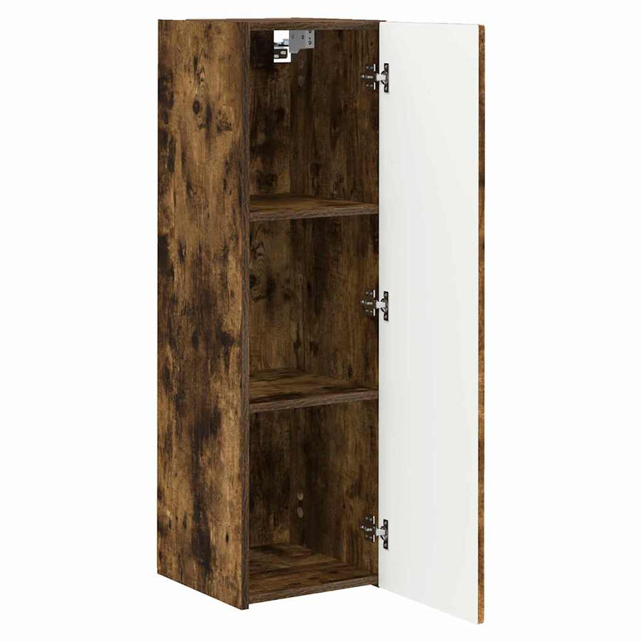 TV Wandkast 2 pcs Gerookt eiken 30 x 31 x 100 cm Bewerkt hout