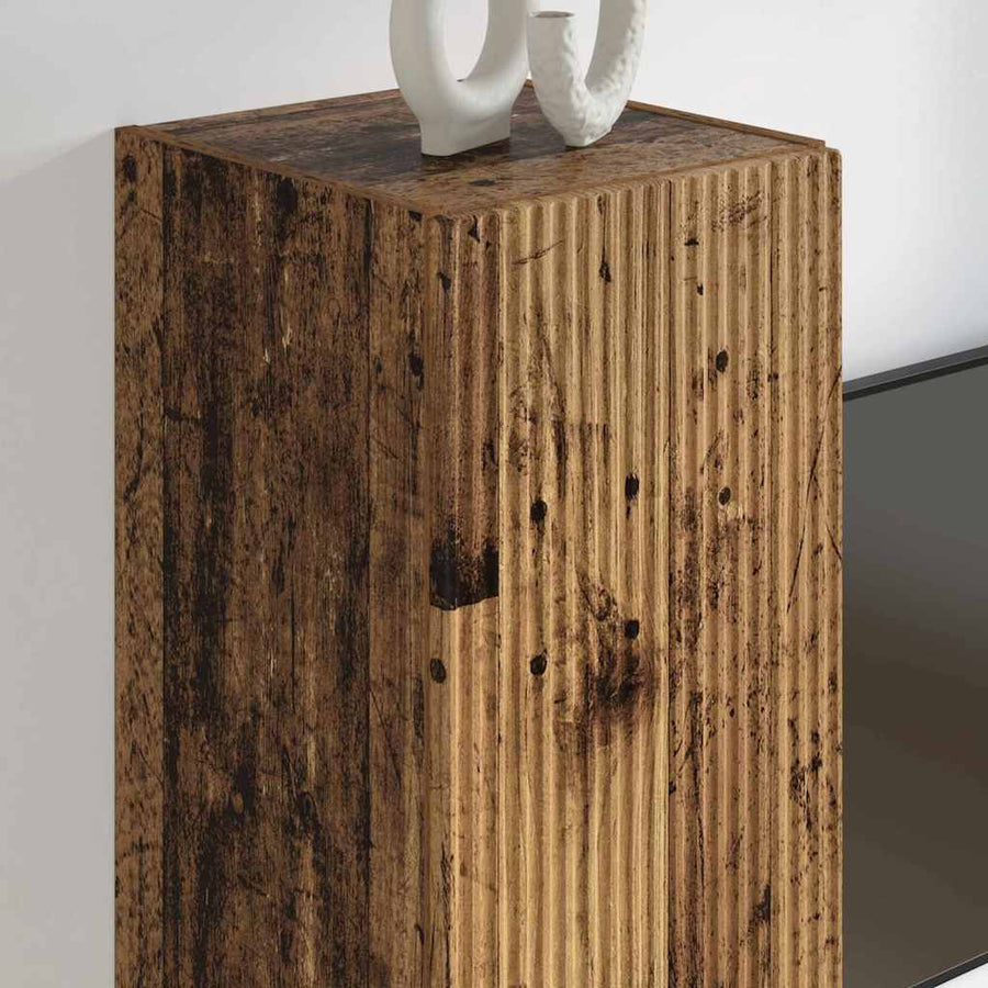 TV Wandkast 2 pcs Oud Hout 30 x 31 x 100 cm Bewerkt hout