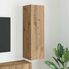TV wandkast 30x31x100 cm bewerkt hout ambachtelijk eiken