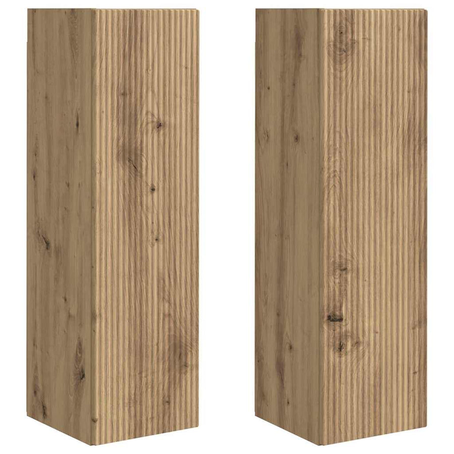 TV Wandkast 2 pcs Ambachtelijk eiken 30 x 31 x 100 cm