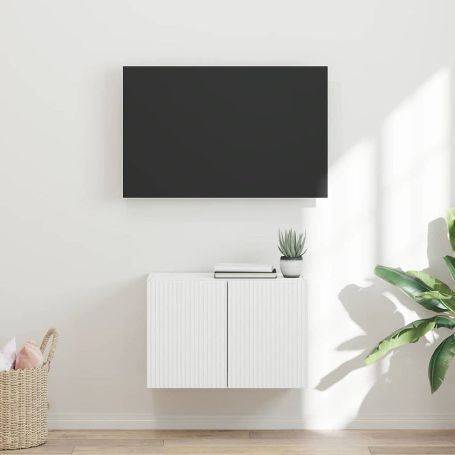 TV-wandkast Wandgemonteerd Wit 59,5 x 31 x 40 cm Bewerkt hout