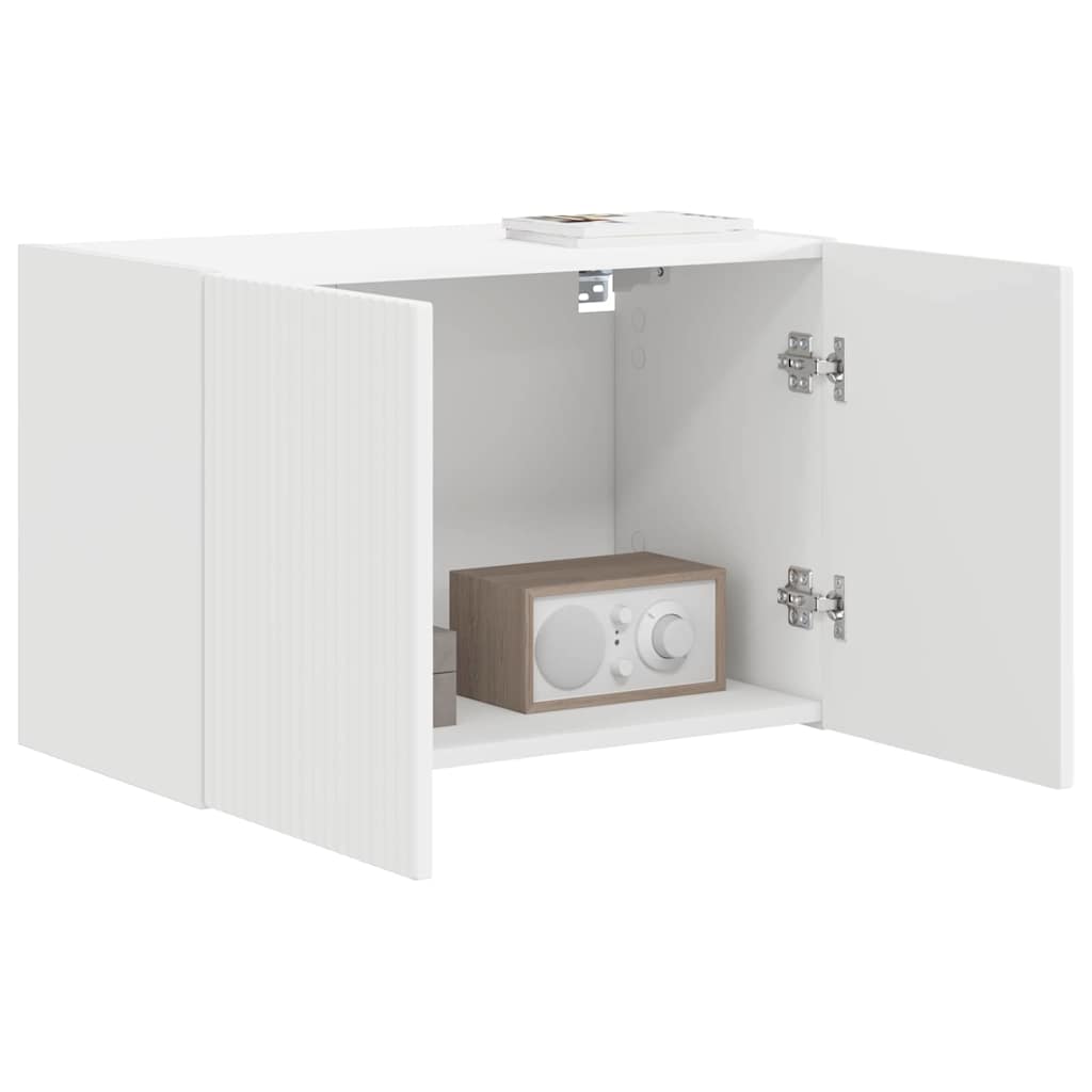 TV-wandkast Wandgemonteerd Wit 59,5 x 31 x 40 cm Bewerkt hout