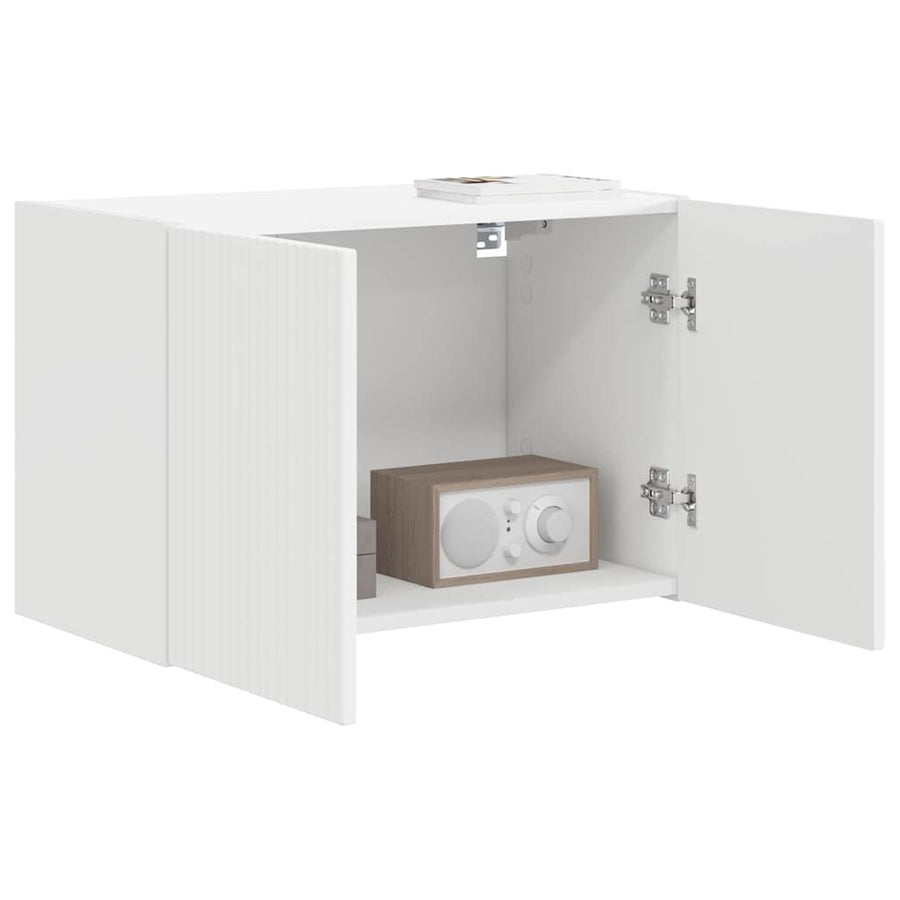 TV-wandkast Wandgemonteerd Wit 59,5 x 31 x 40 cm Bewerkt hout
