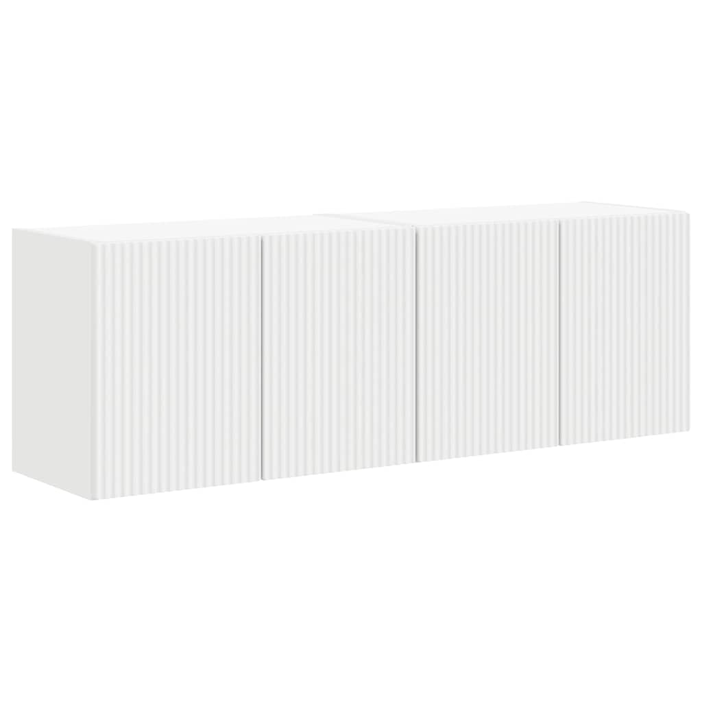 TV-wandkast 2 pcs Wit 59,5 x 31 x 40 cm Bewerkt hout