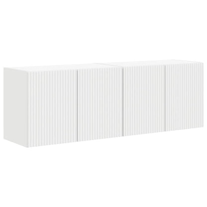 TV-wandkast 2 pcs Wit 59,5 x 31 x 40 cm Bewerkt hout