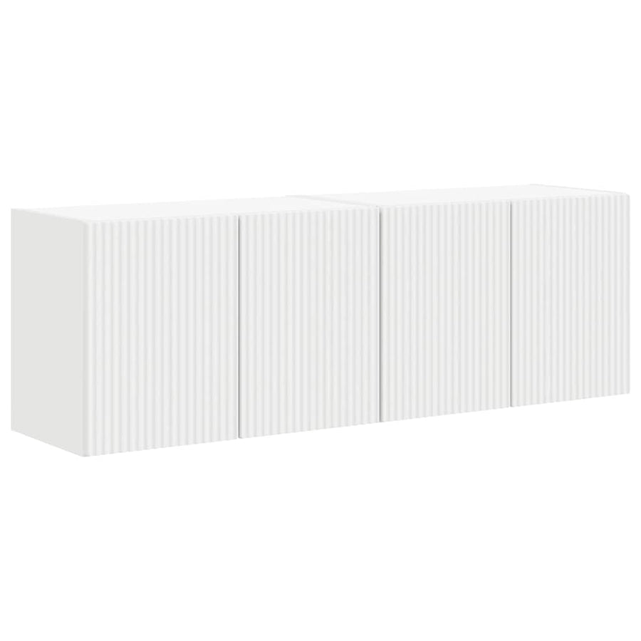 TV-wandkast 2 pcs Wit 59,5 x 31 x 40 cm Bewerkt hout