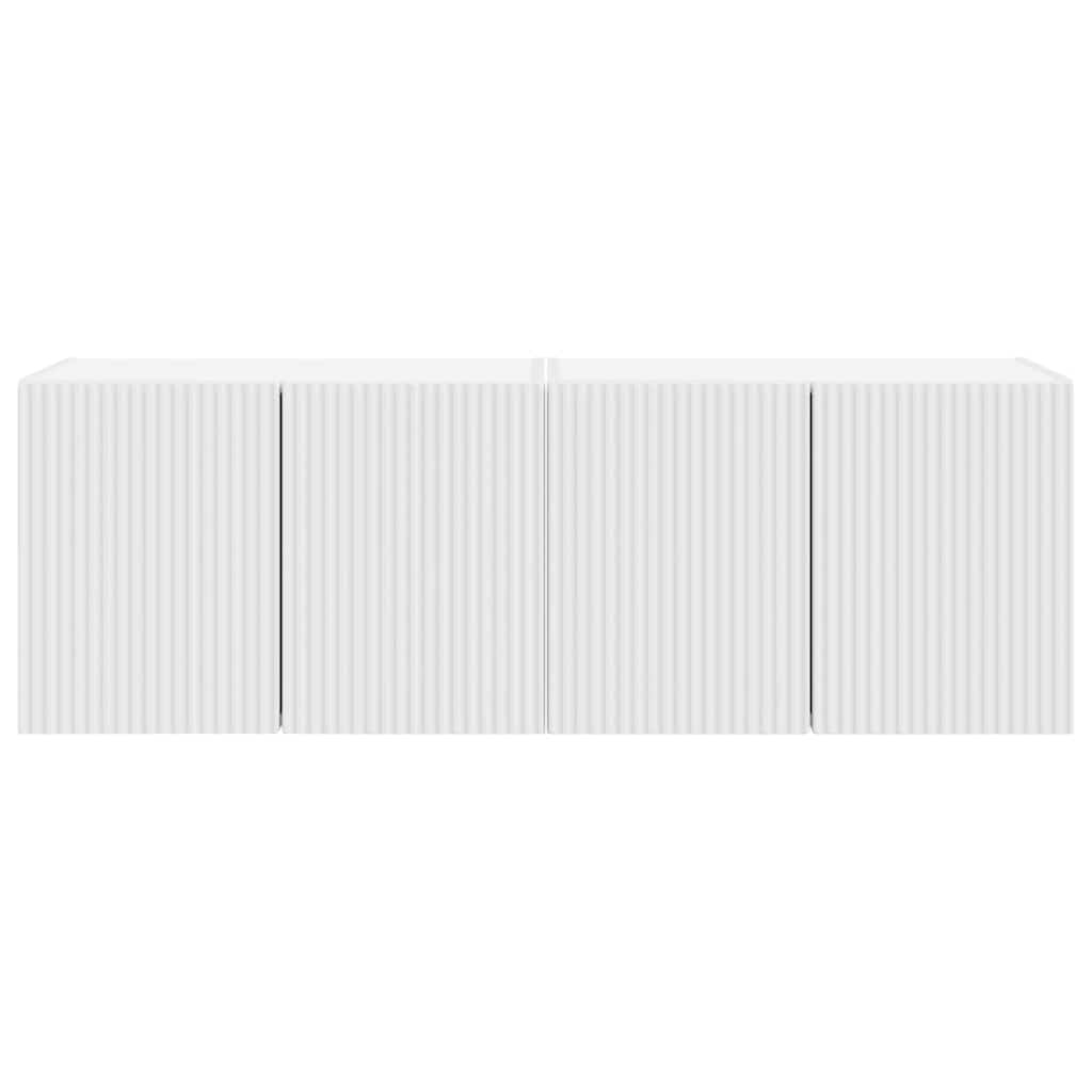 TV-wandkast 2 pcs Wit 59,5 x 31 x 40 cm Bewerkt hout