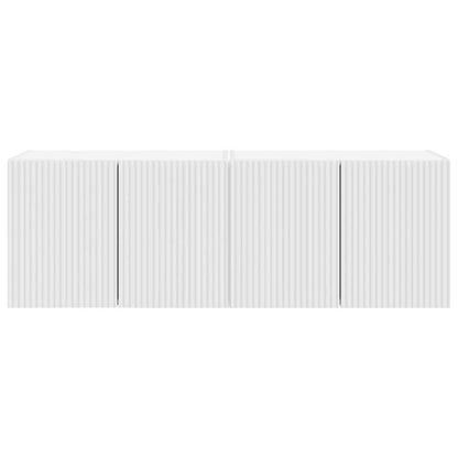 TV-wandkast 2 pcs Wit 59,5 x 31 x 40 cm Bewerkt hout
