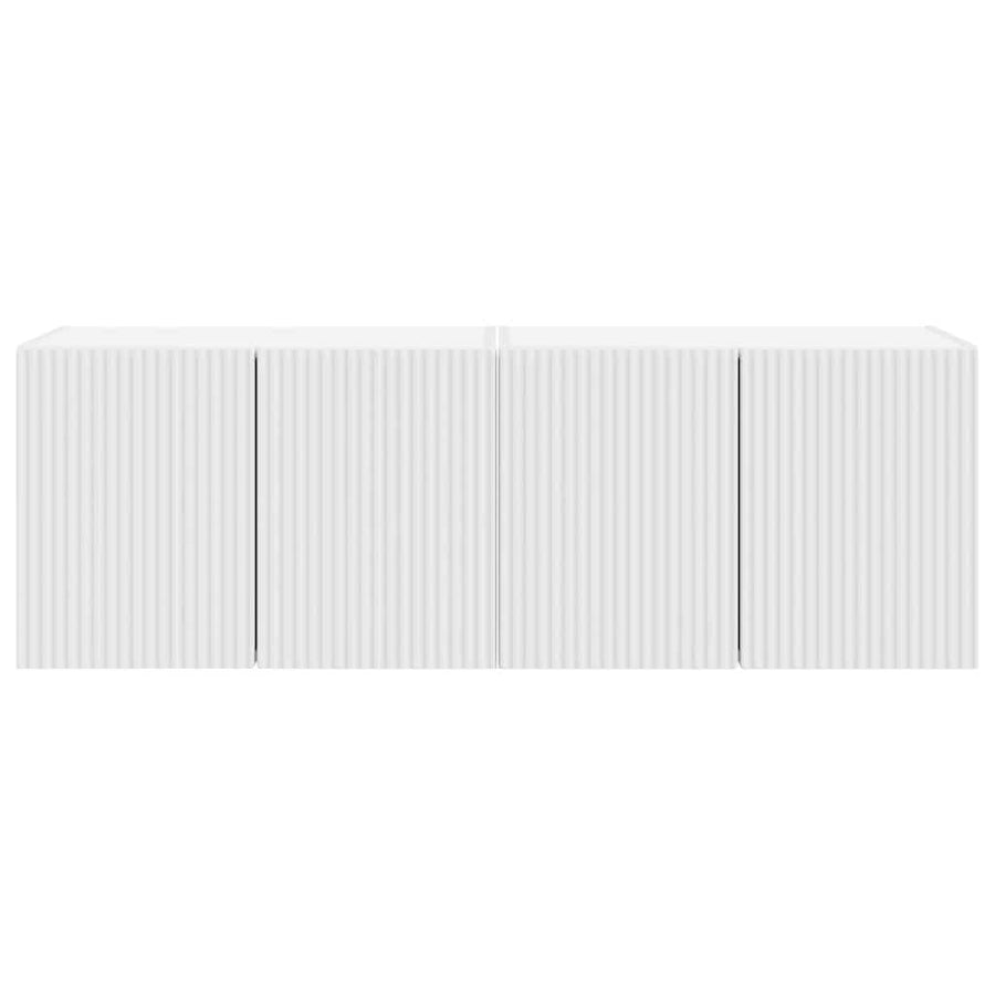 TV-wandkast 2 pcs Wit 59,5 x 31 x 40 cm Bewerkt hout