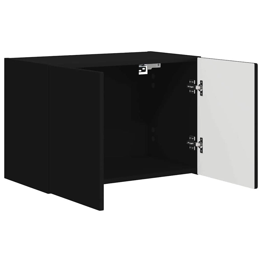 TV-wandkast Wandgemonteerd Zwart 59,5 x 31 x 40 cm Bewerkt hout
