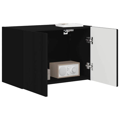 TV-wandkast Wandgemonteerd Zwart 59,5 x 31 x 40 cm Bewerkt hout