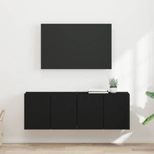 TV-wandkast 2 pcs Zwart 59,5 x 31 x 40 cm Bewerkt hout