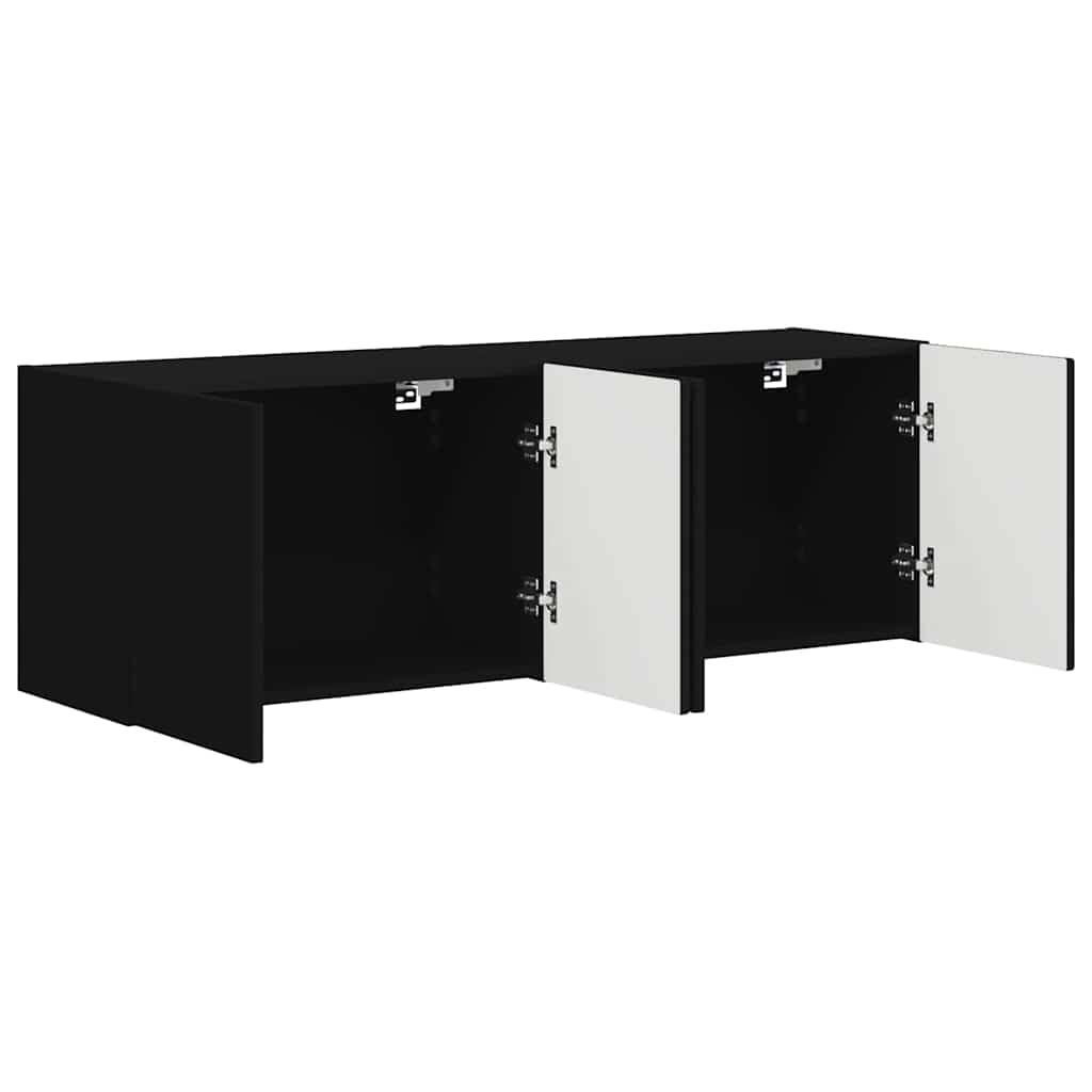 TV-wandkast 2 pcs Zwart 59,5 x 31 x 40 cm Bewerkt hout