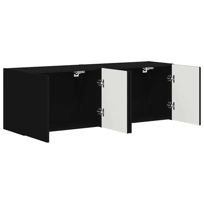 TV-wandkast 2 pcs Zwart 59,5 x 31 x 40 cm Bewerkt hout