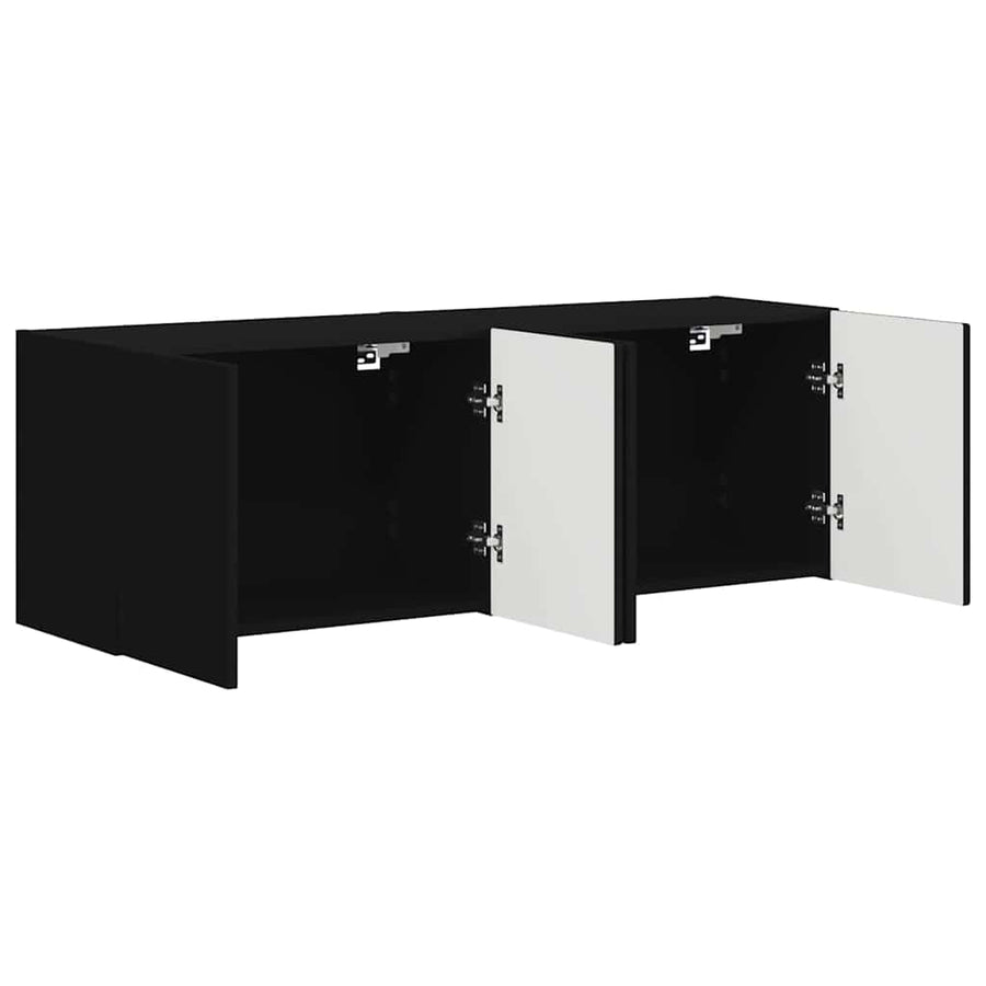 TV-wandkast 2 pcs Zwart 59,5 x 31 x 40 cm Bewerkt hout