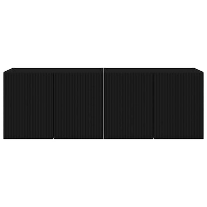 TV-wandkast 2 pcs Zwart 59,5 x 31 x 40 cm Bewerkt hout