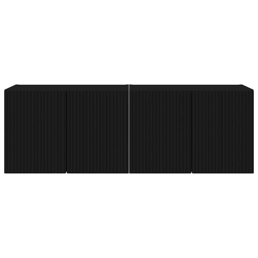 TV-wandkast 2 pcs Zwart 59,5 x 31 x 40 cm Bewerkt hout