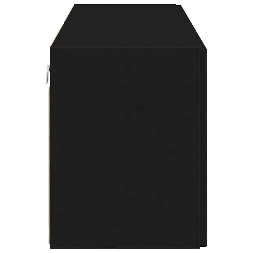 TV-wandkast 2 pcs Zwart 59,5 x 31 x 40 cm Bewerkt hout