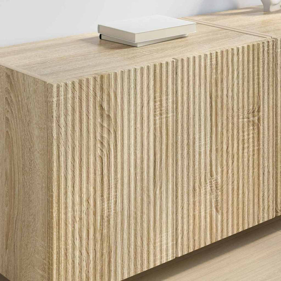 TV-wandkast 2 pcs Sonoma Eiken 59,5 x 31 x 40 cm Bewerkt hout
