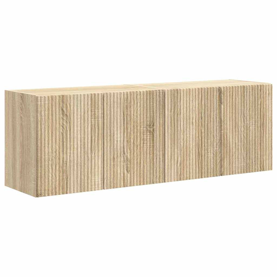 TV-wandkast 2 pcs Sonoma Eiken 59,5 x 31 x 40 cm Bewerkt hout