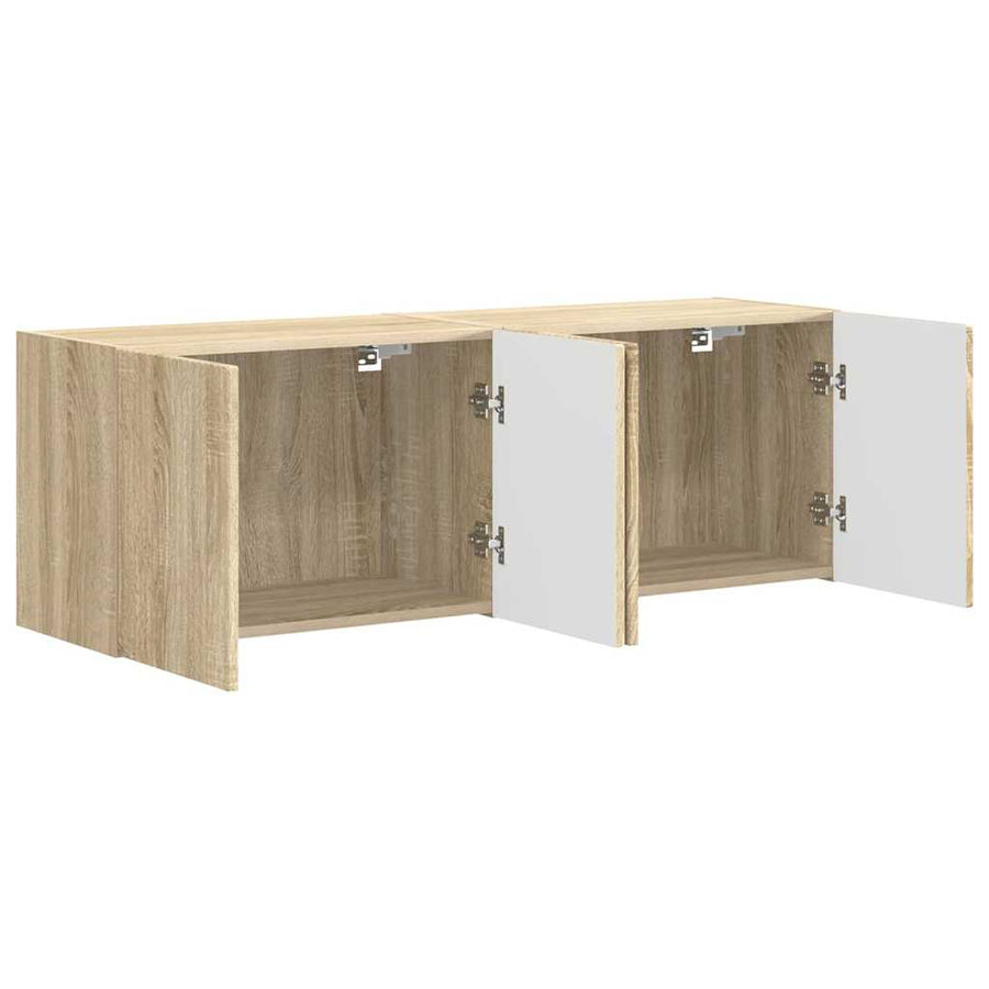 TV-wandkast 2 pcs Sonoma Eiken 59,5 x 31 x 40 cm Bewerkt hout