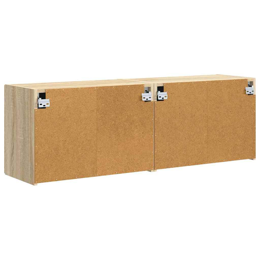 TV-wandkast 2 pcs Sonoma Eiken 59,5 x 31 x 40 cm Bewerkt hout