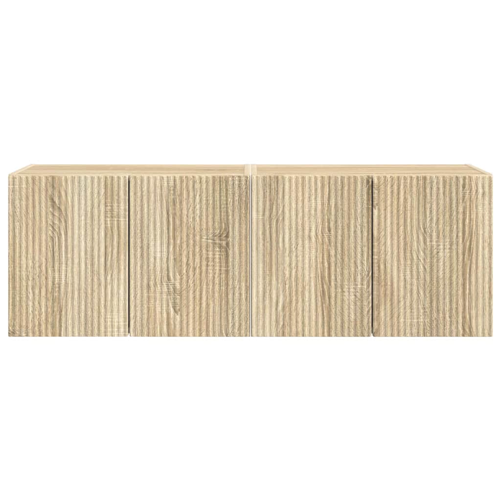 TV-wandkast 2 pcs Sonoma Eiken 59,5 x 31 x 40 cm Bewerkt hout