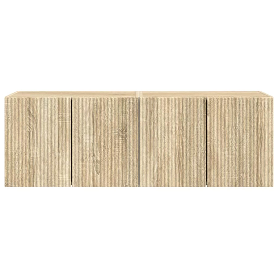 TV-wandkast 2 pcs Sonoma Eiken 59,5 x 31 x 40 cm Bewerkt hout