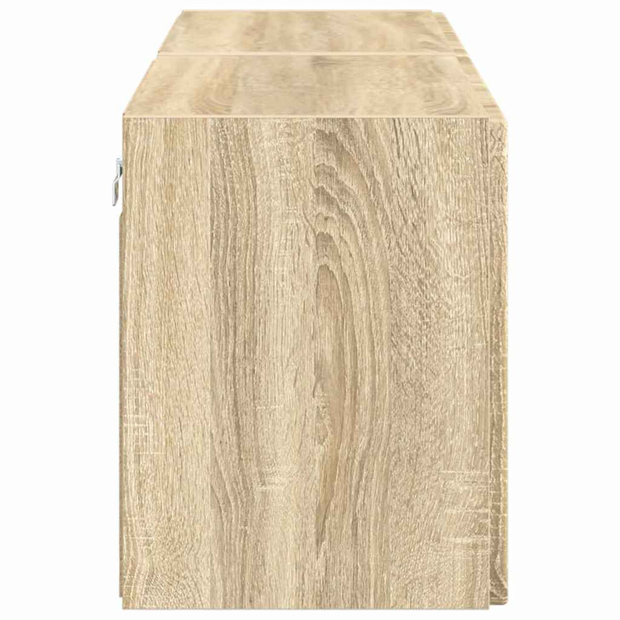 TV-wandkast 2 pcs Sonoma Eiken 59,5 x 31 x 40 cm Bewerkt hout