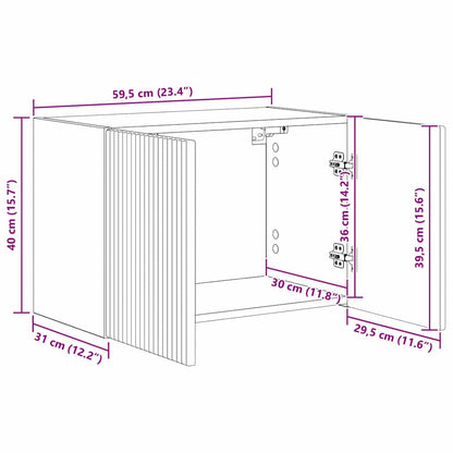 TV-wandkast 2 pcs Sonoma Eiken 59,5 x 31 x 40 cm Bewerkt hout