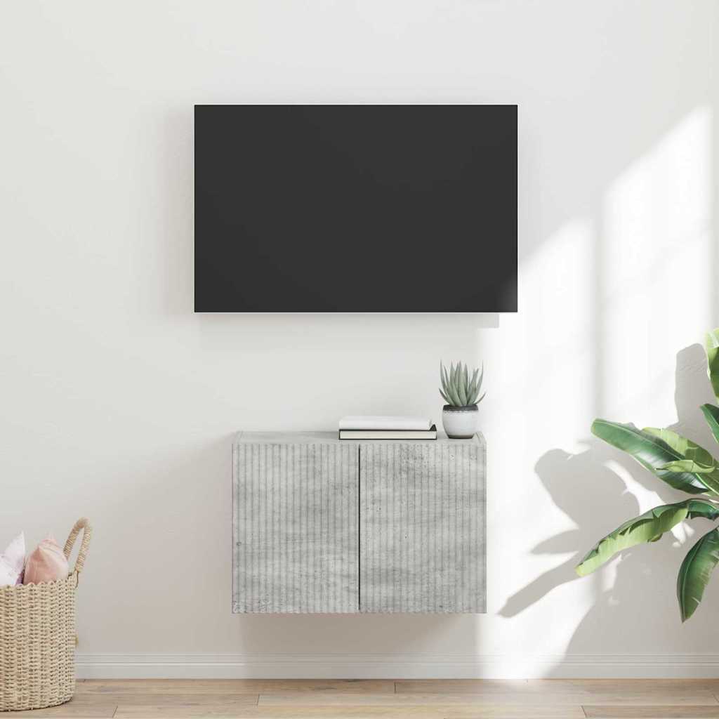 TV-wandkast Beton Grijs 59,5 x 31 x 40 cm Bewerkt hout