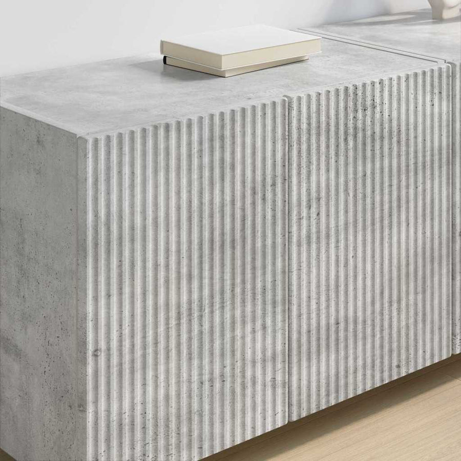 TV-wandkast 2 pcs Beton Grijs 59,5 x 31 x 40 cm Bewerkt hout