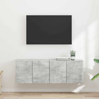 TV-wandkast 2 stuks 59,5x31x40 cm beton grijs bewerkt hout